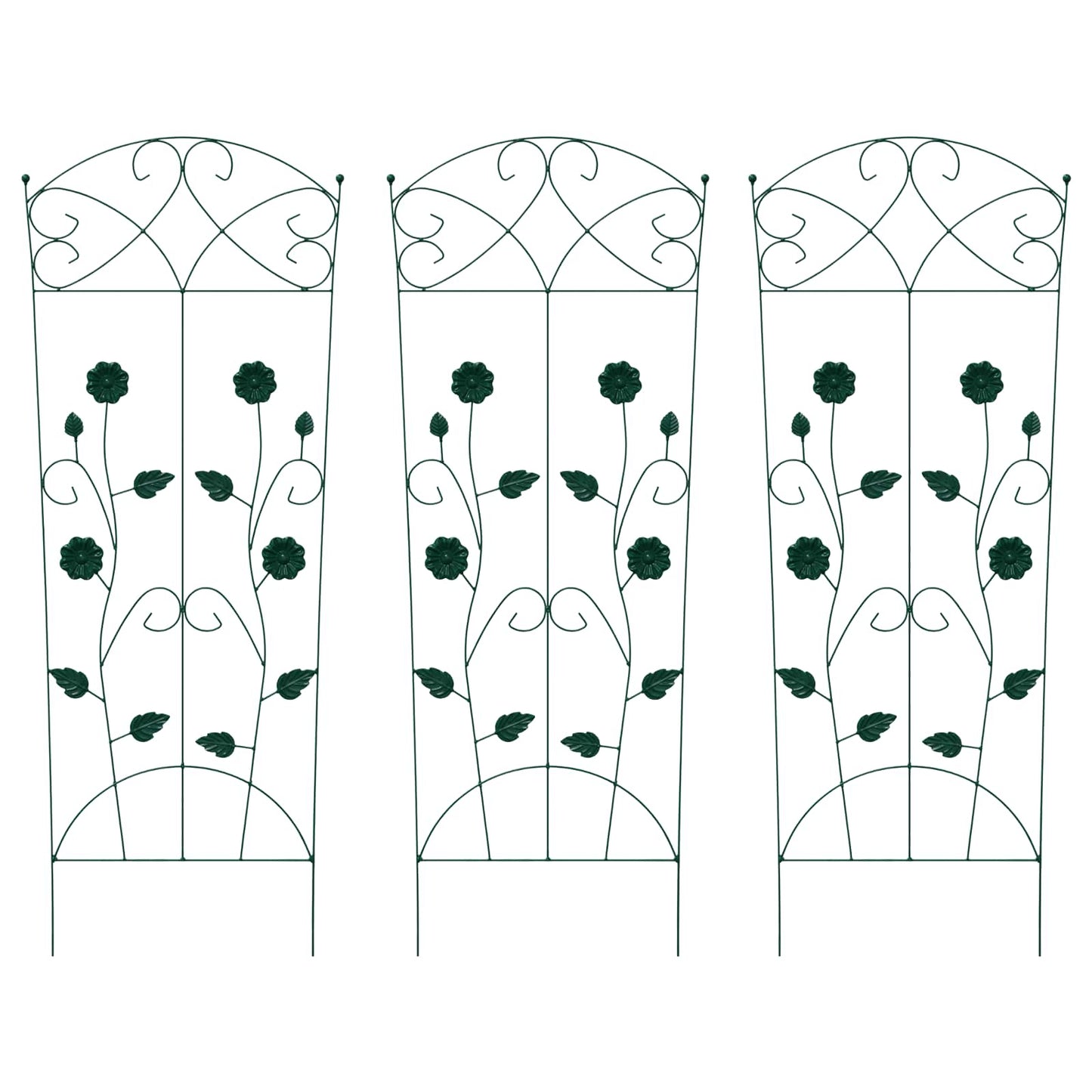 Havehegn 3 pcs Grøn 110,5 x 42,5 cm Stål
