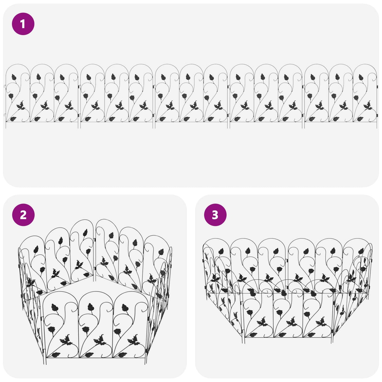 Havehegn 5 pcs Sort Stål