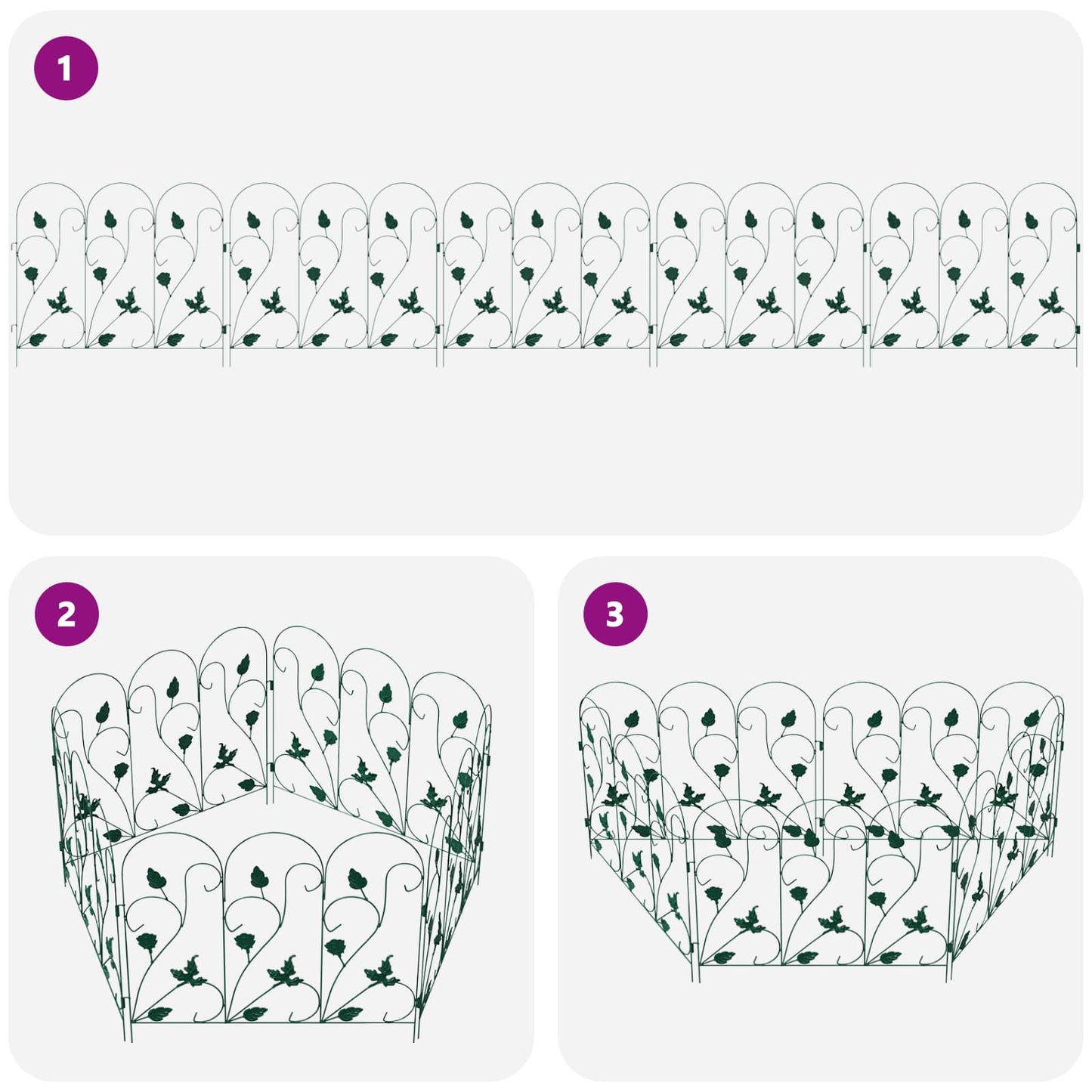 Havehegn 5 pcs Grøn Stål