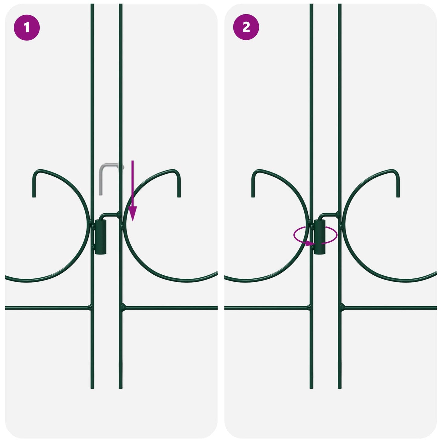 Havehegn 5 pcs Grøn Stål