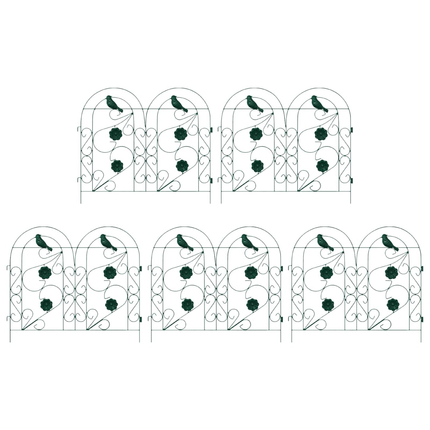 Havehegn 5 pcs Grøn Stål