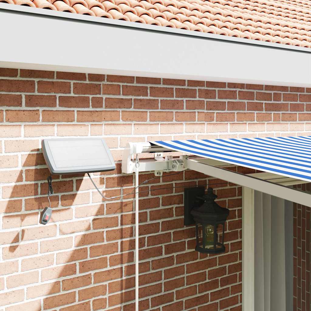 Utrækkelig Markise Blå og Hvid 450 × 300 cm
