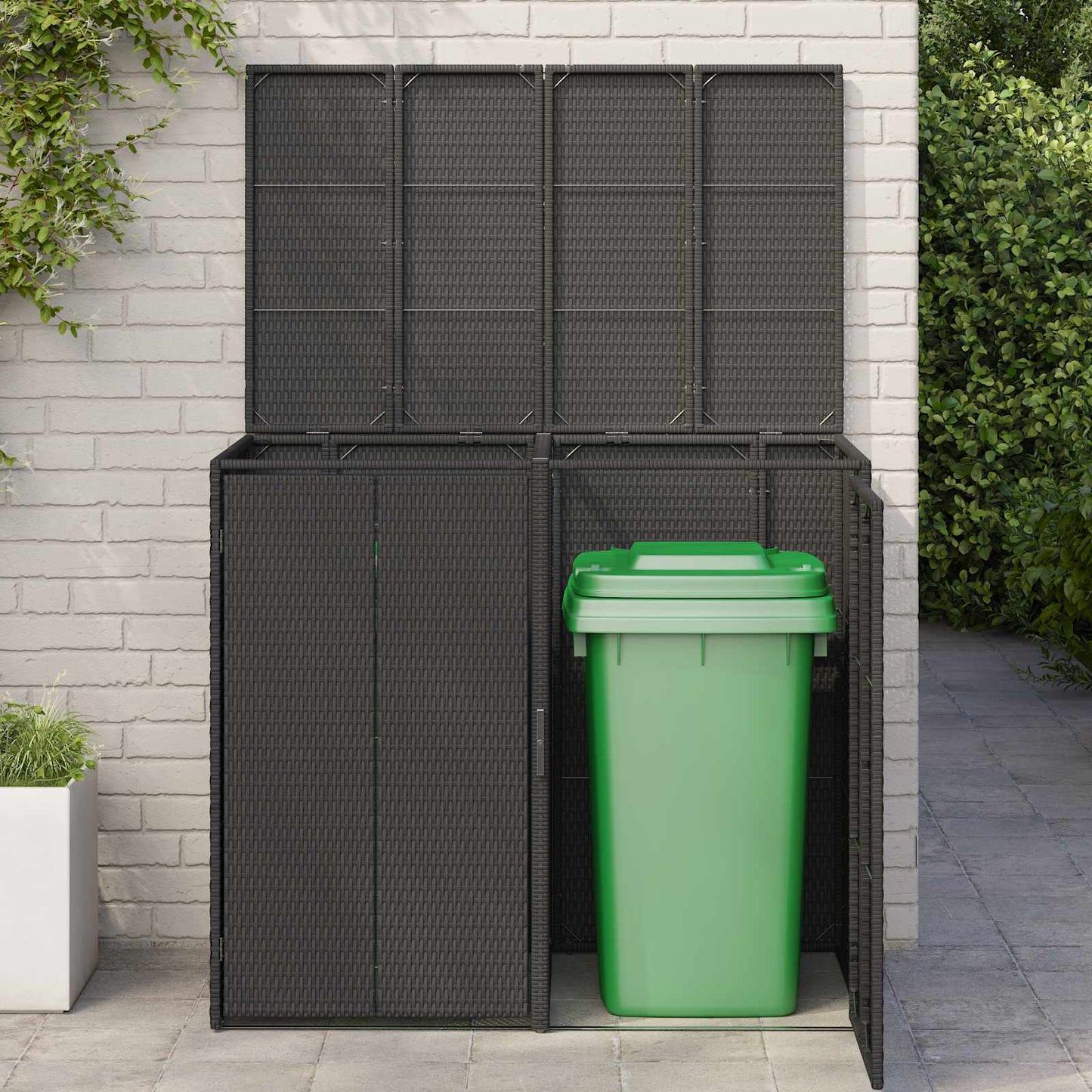 Affaldsbin boks 2 pcs Sort 130 x 80 x 115 cm Polyethylen