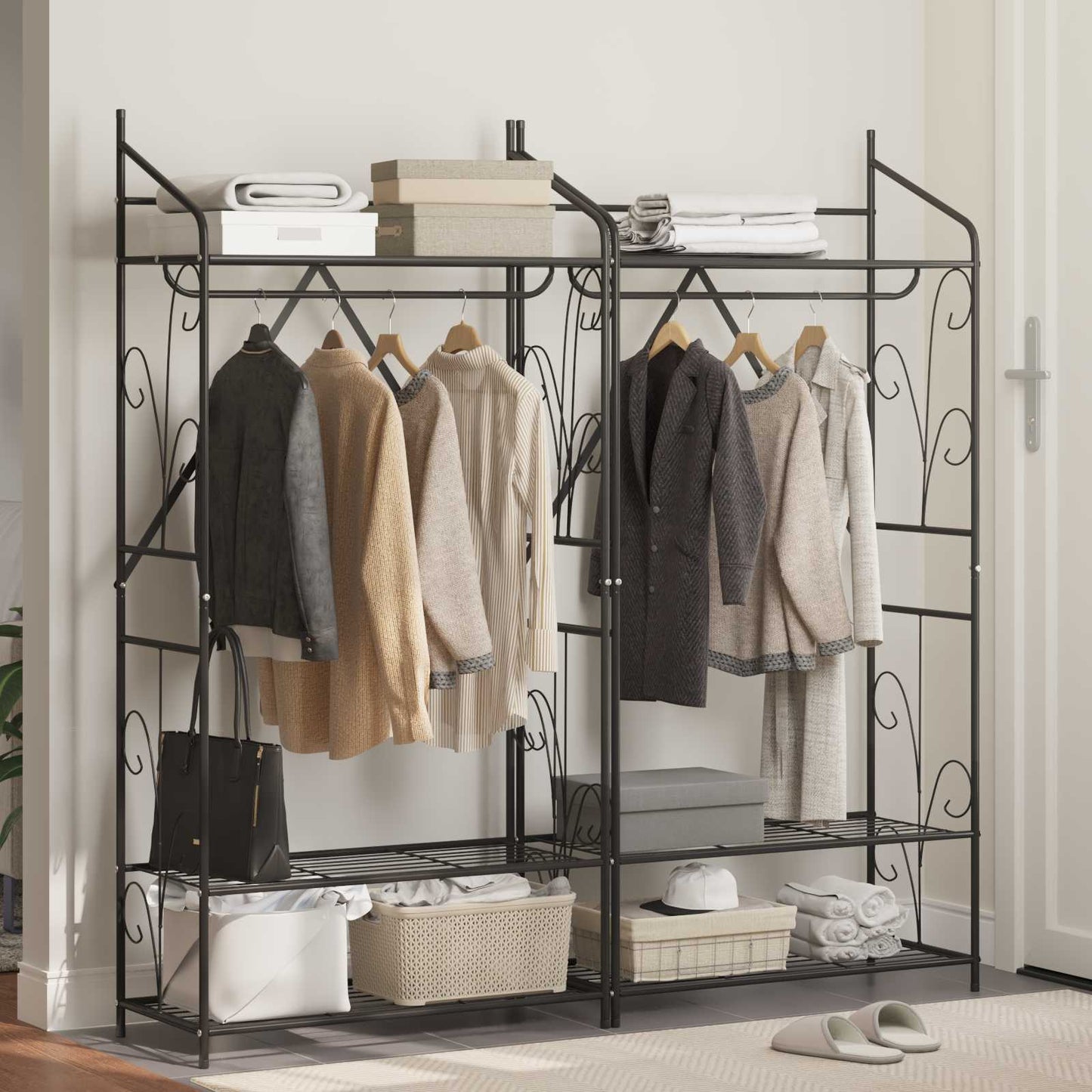 Åben Garderobe Ensfarvet 2 pcs 78 x 36 x 158 cm