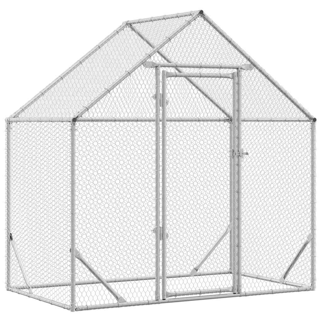 Hønsebur Sølv 170 x 100 x 177 cm Galvaniseret stål