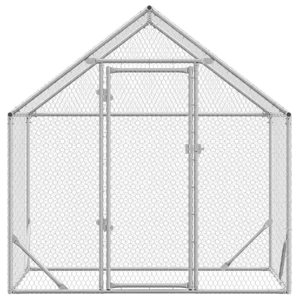 Hønsebur Sølv 170 x 100 x 177 cm Galvaniseret stål