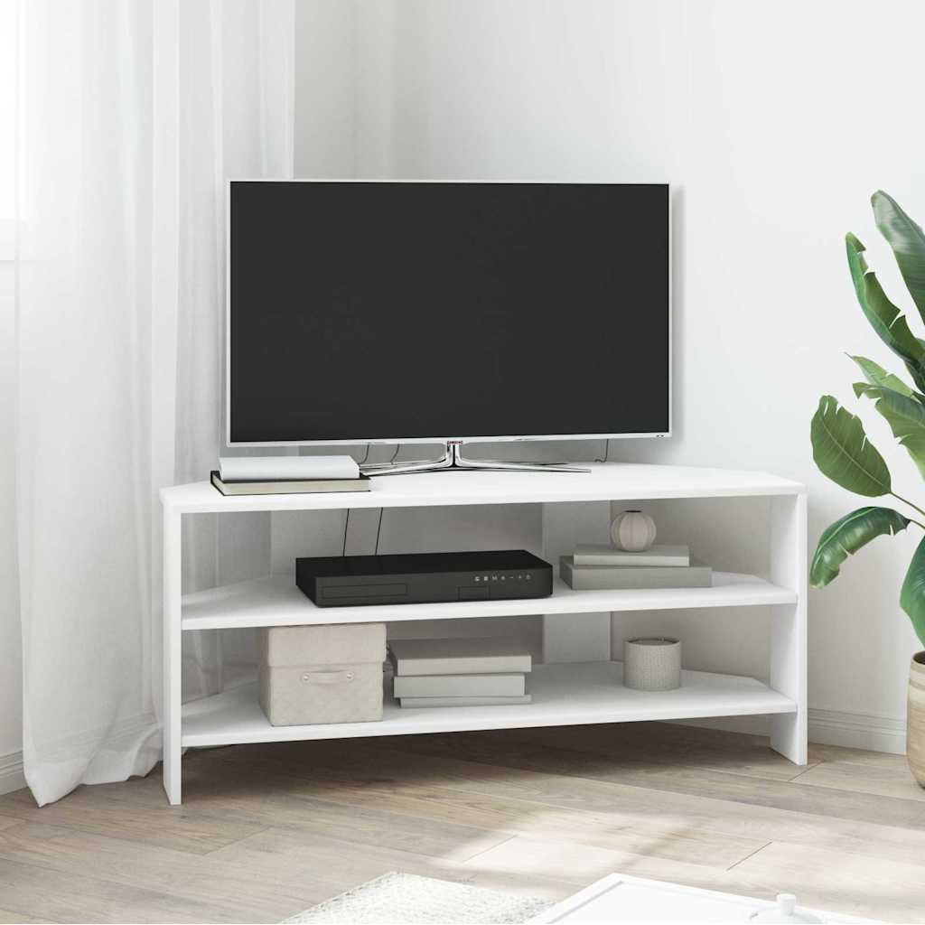 HjørneTVskab 102x40,5x45cm Hvid Konstrueret træ