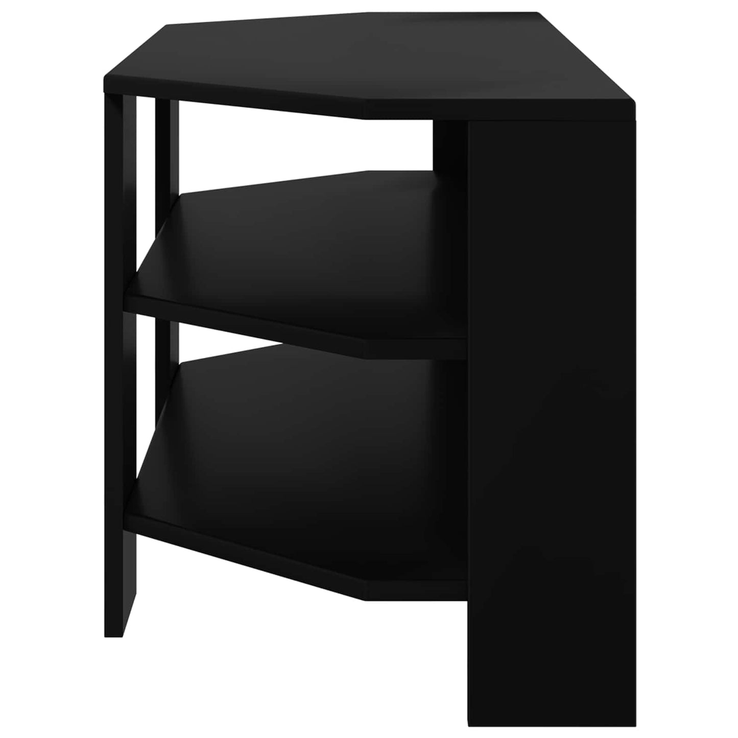 HjørneTVskab Sort 102x40,5x45cm Konstrueret træ