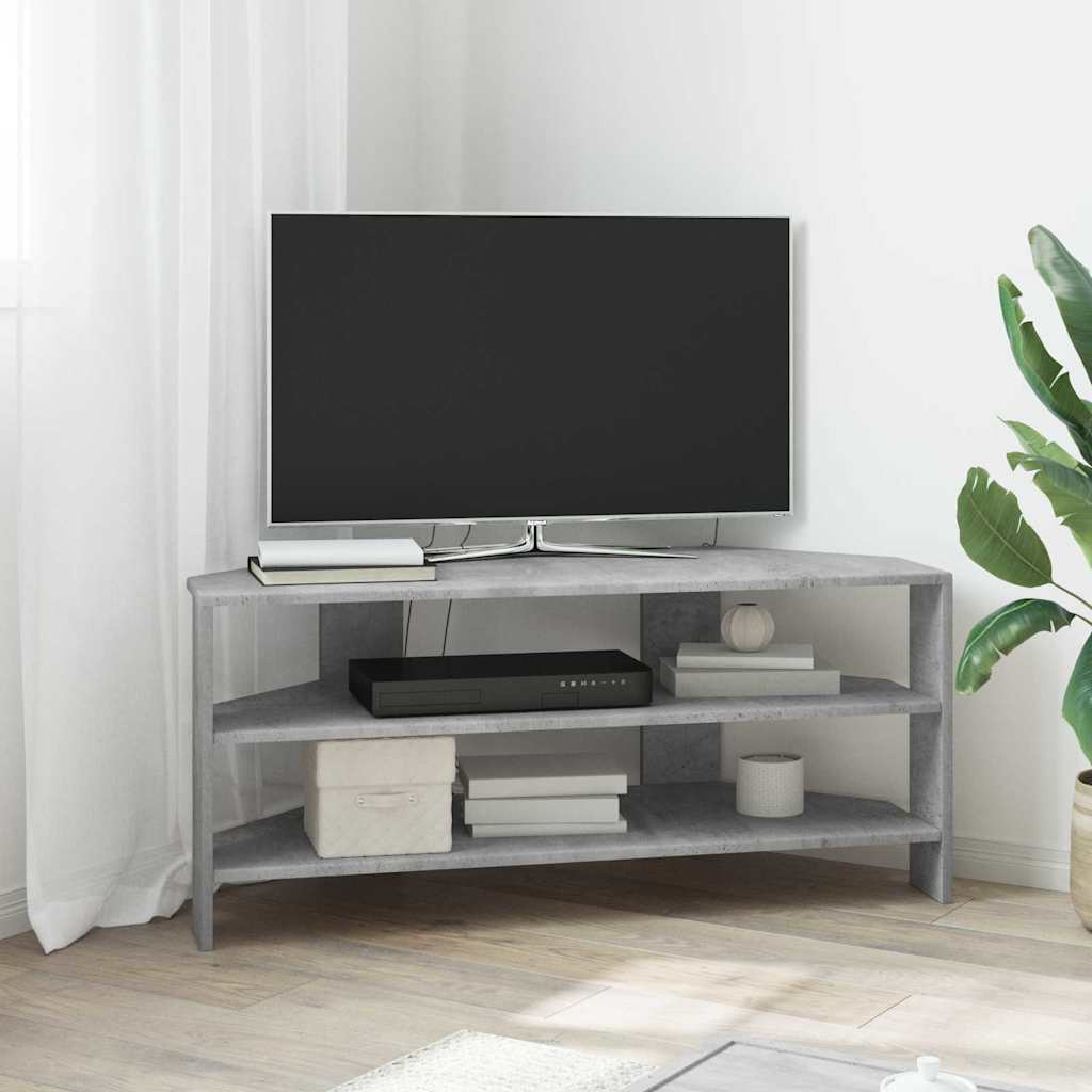 HjørneTVskab Beton Grå 102x40,5x45cm Konstrueret træ