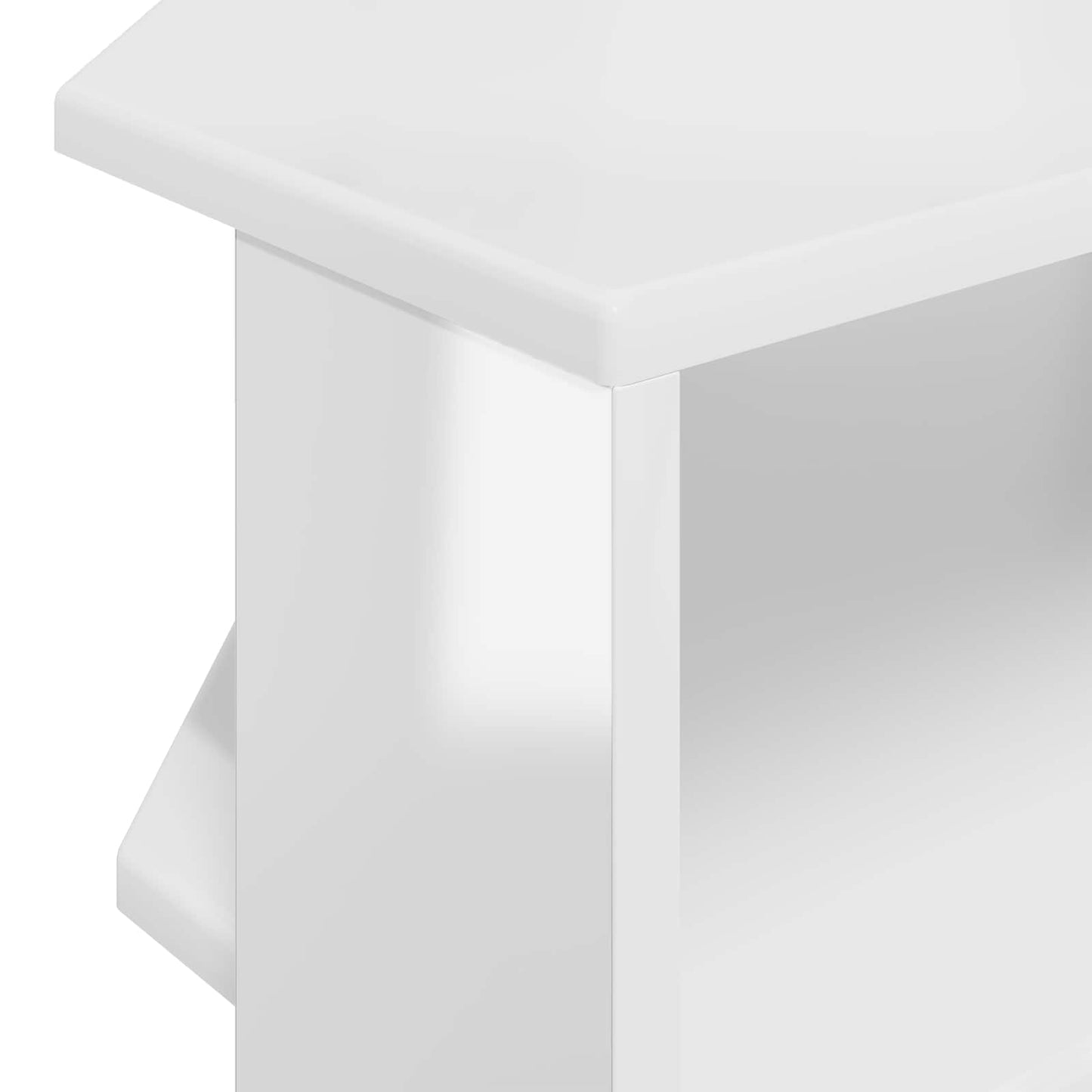 HjørneTVskab Højglans Hvid 102x40,5x45cm Konstrueret træ