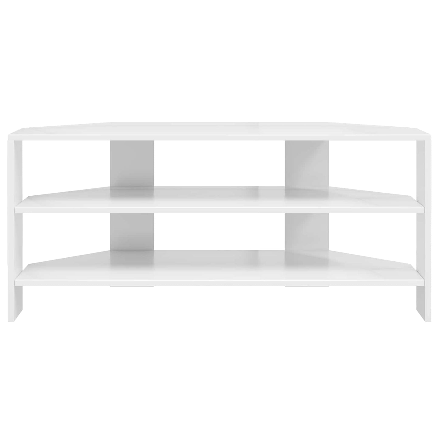 HjørneTVskab Højglans Hvid 102x40,5x45cm Konstrueret træ