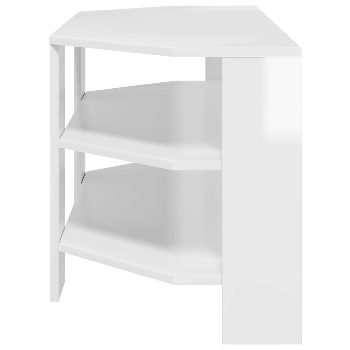 HjørneTVskab Højglans Hvid 102x40,5x45cm Konstrueret træ
