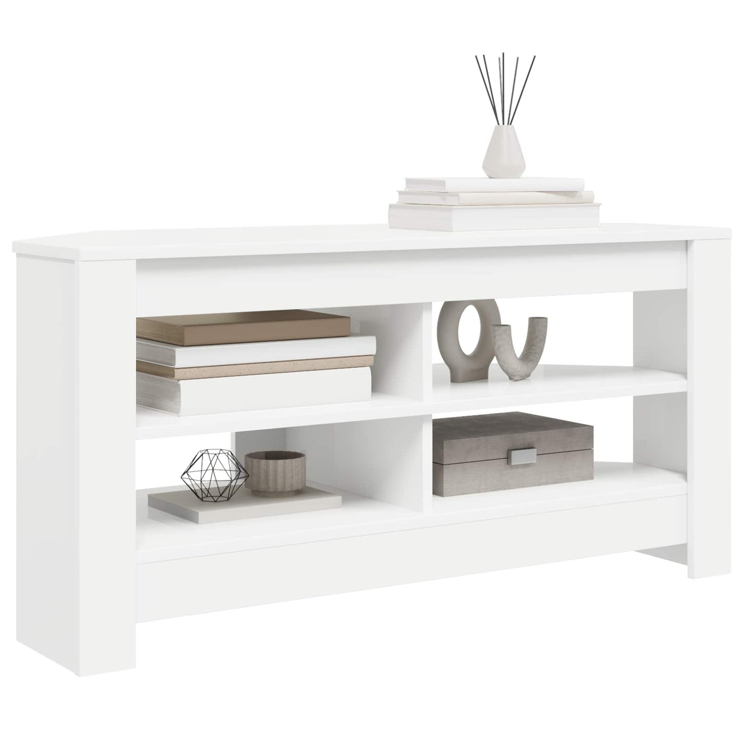 HjørneTVskab Hvid 102 x 40,5 x 45 cm Konstrueret træ