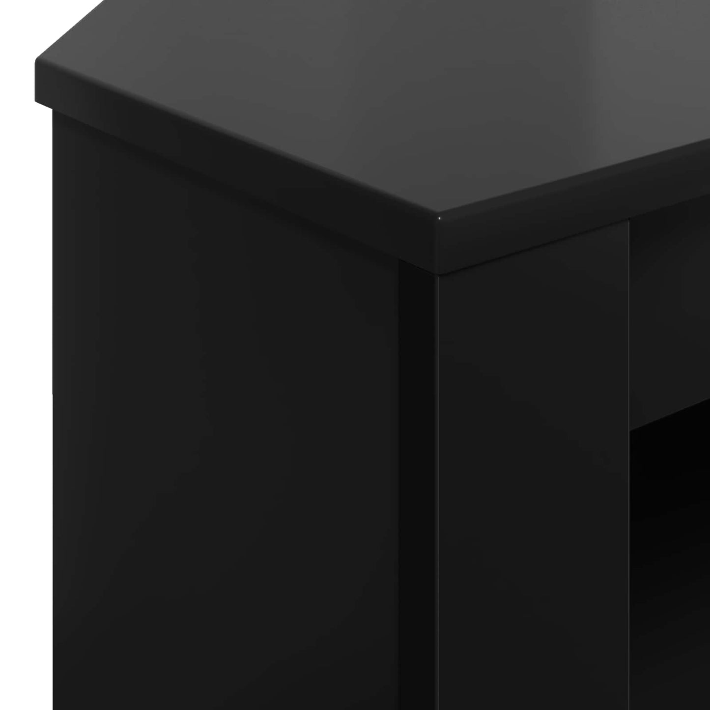 HjørneTVskab Sort 102 x 40,5 x 45 cm Konstrueret træ