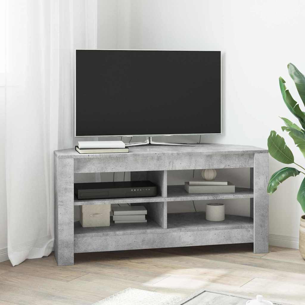 HjørneTVskab Beton Grå 102 x 40,5 x 45 cm Konstrueret træ
