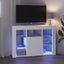 Hjørne LED TV Skab Vægmonteret Hvid 100x40x68cm Konstrueret træ