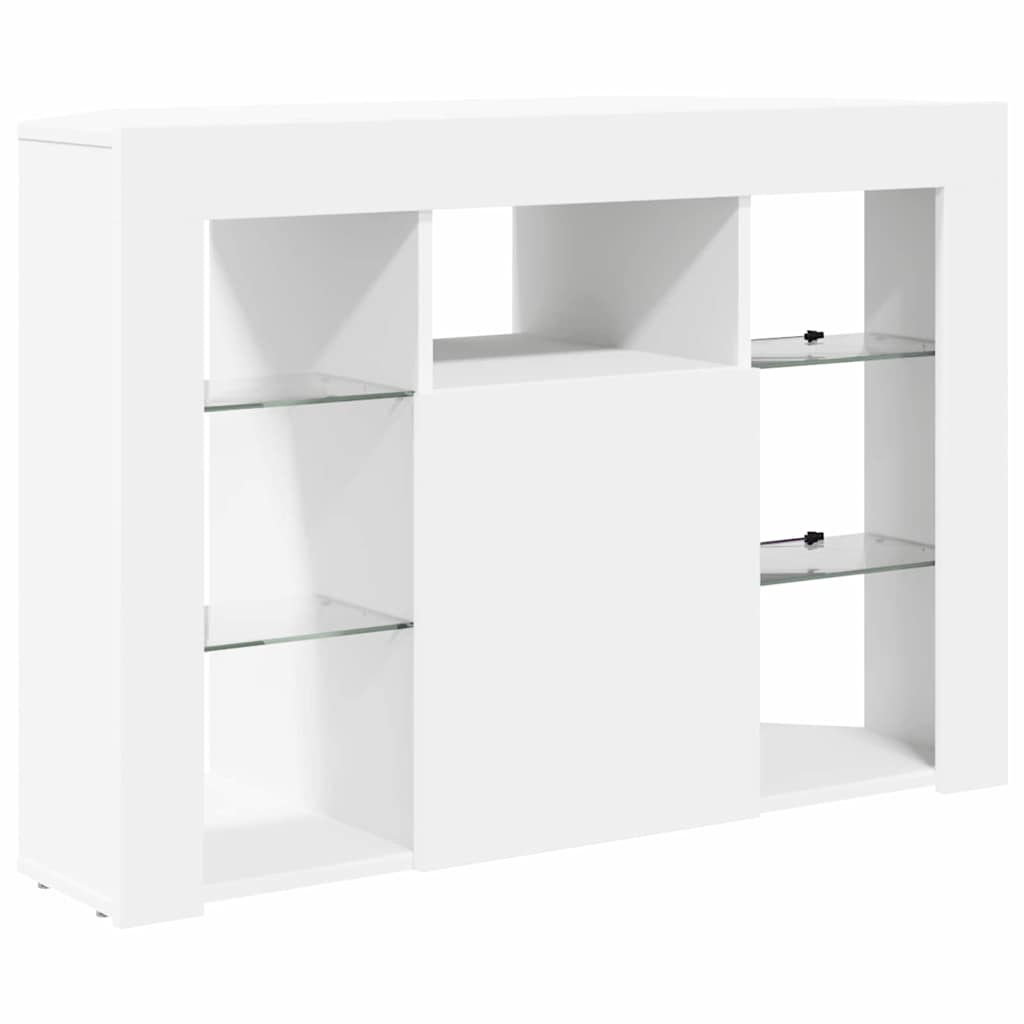 Hjørne LED TV Skab Vægmonteret Hvid 100x40x68cm Konstrueret træ