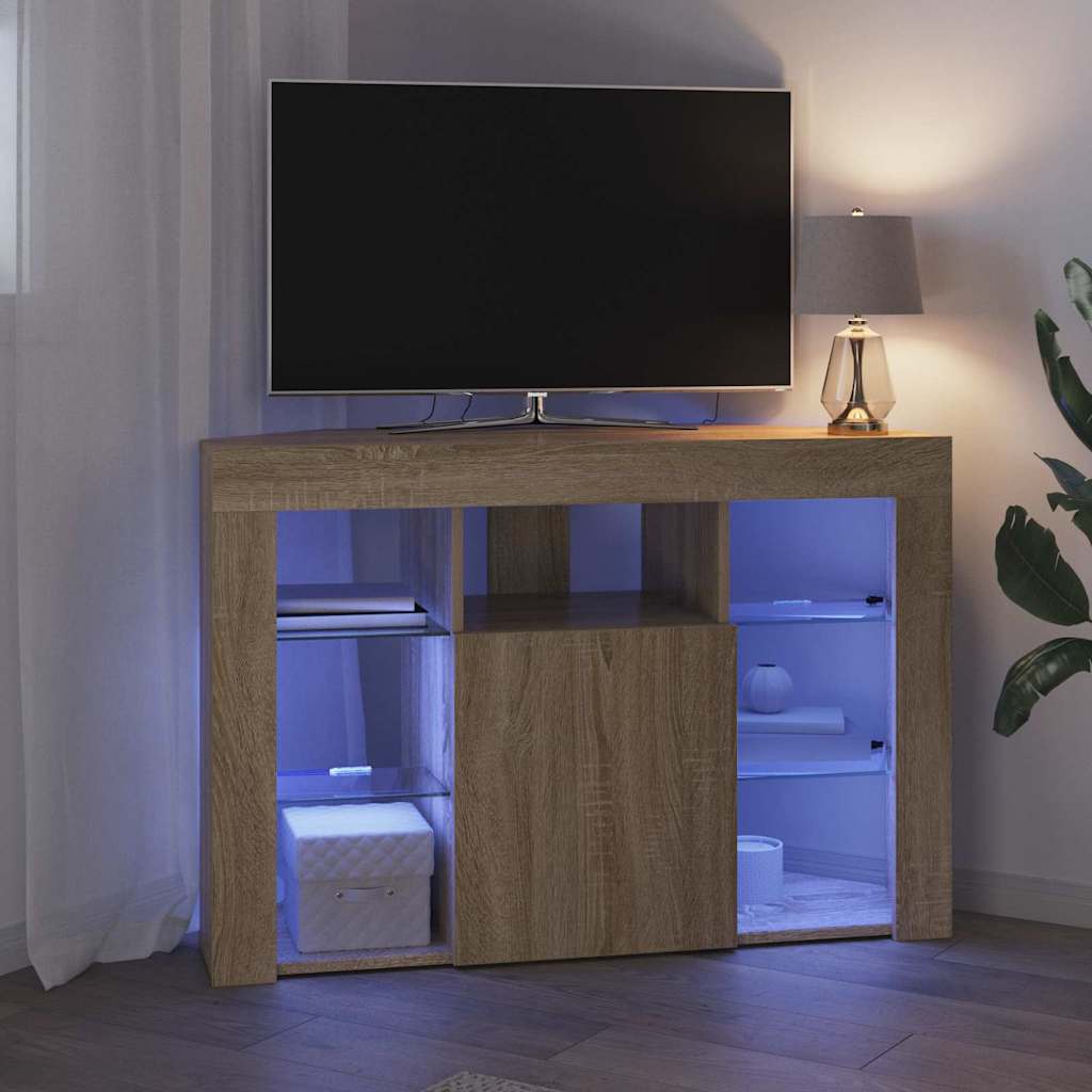 Hjørne LED TV Skab Sonoma eg 100x40x68cm Konstrueret træ