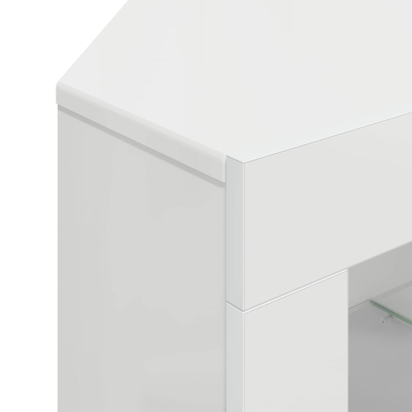 Hjørne LED TV Skab Højglans Hvid 100x40x68cm Konstrueret træ