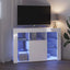 Hjørne LED TV Skab Højglans Hvid 100x40x68cm Konstrueret træ