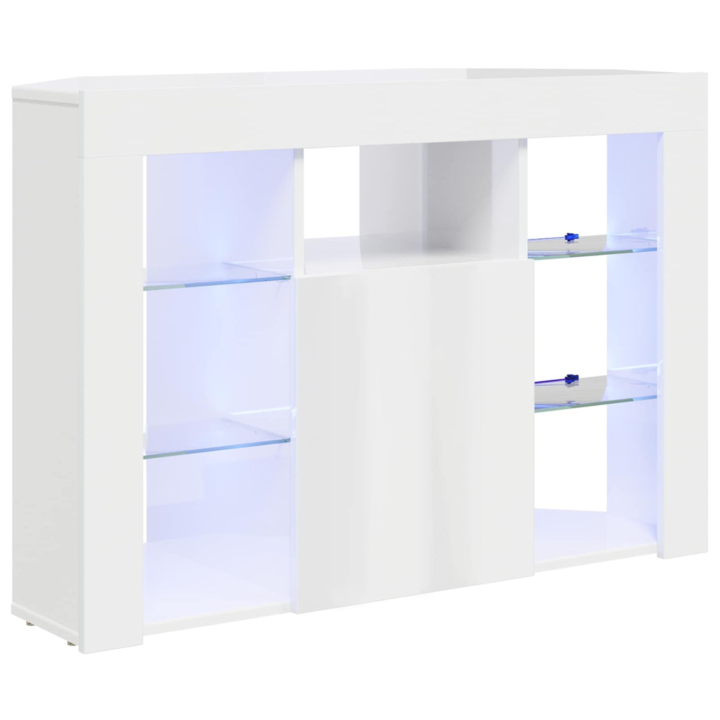 Hjørne LED TV Skab Højglans Hvid 100x40x68cm Konstrueret træ