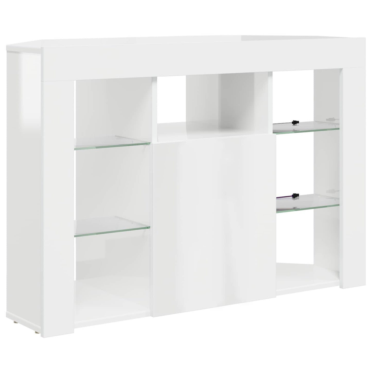 Hjørne LED TV Skab Højglans Hvid 100x40x68cm Konstrueret træ