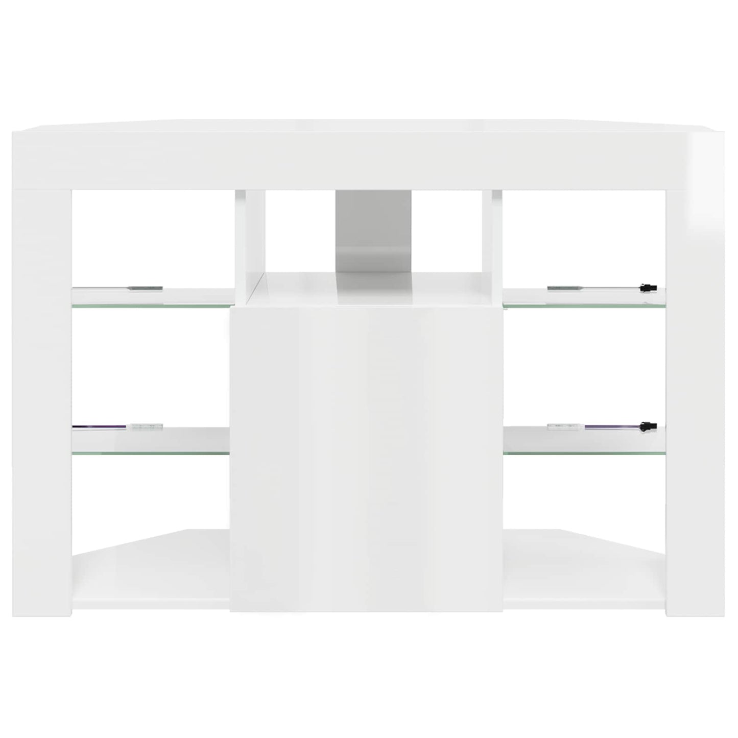 Hjørne LED TV Skab Højglans Hvid 100x40x68cm Konstrueret træ