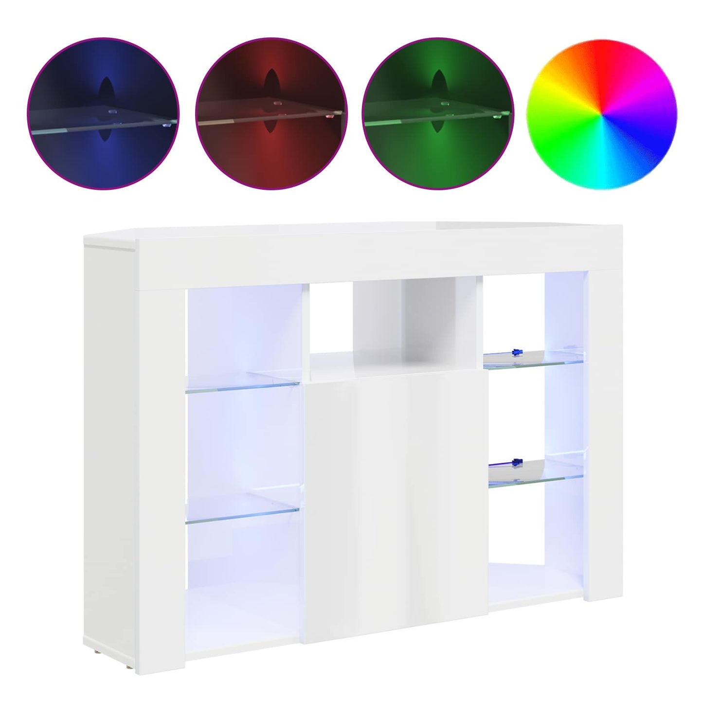Hjørne LED TV Skab Højglans Hvid 100x40x68cm Konstrueret træ