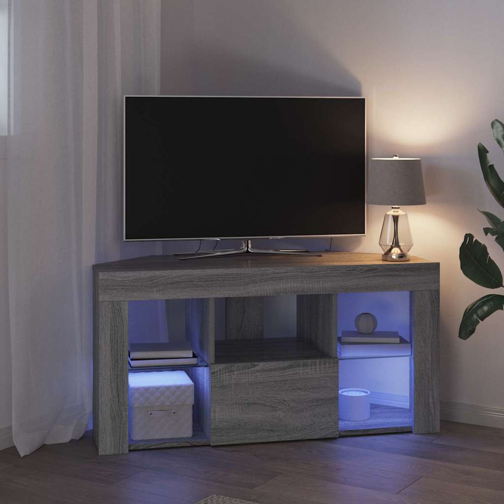 Hjørne LED TV Skab 100 x 40 x 50 cm Grå Sonoma Konstrueret træ