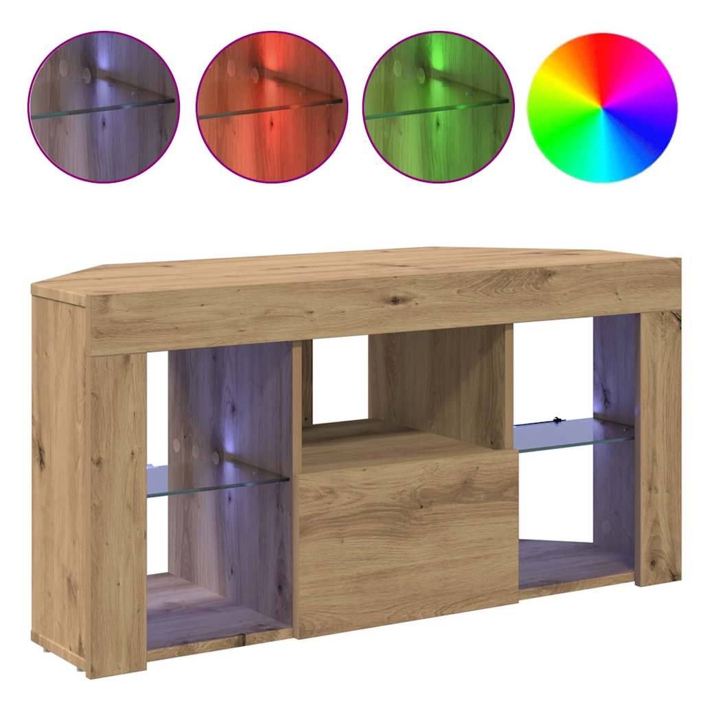 Hjørne LED TV Skab 100 x 40 x 50 cm Artisan Egetræ