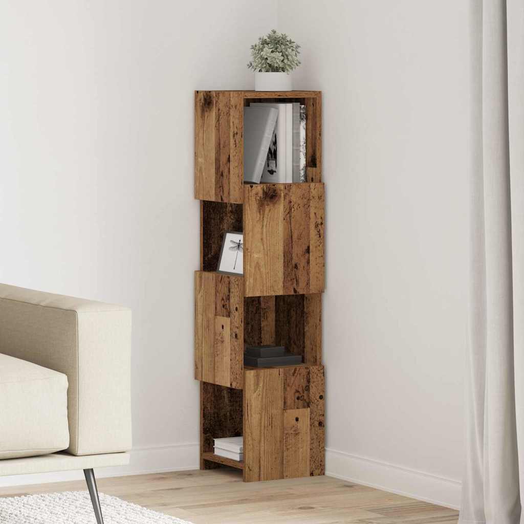 Hjørneskab 25,5x25x102cm Konstrueret træ Gammelt træ
