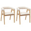 Spisestole 2 pcs Naturfarvet 54 x 57 x 73 cm Massiv Gummitræ