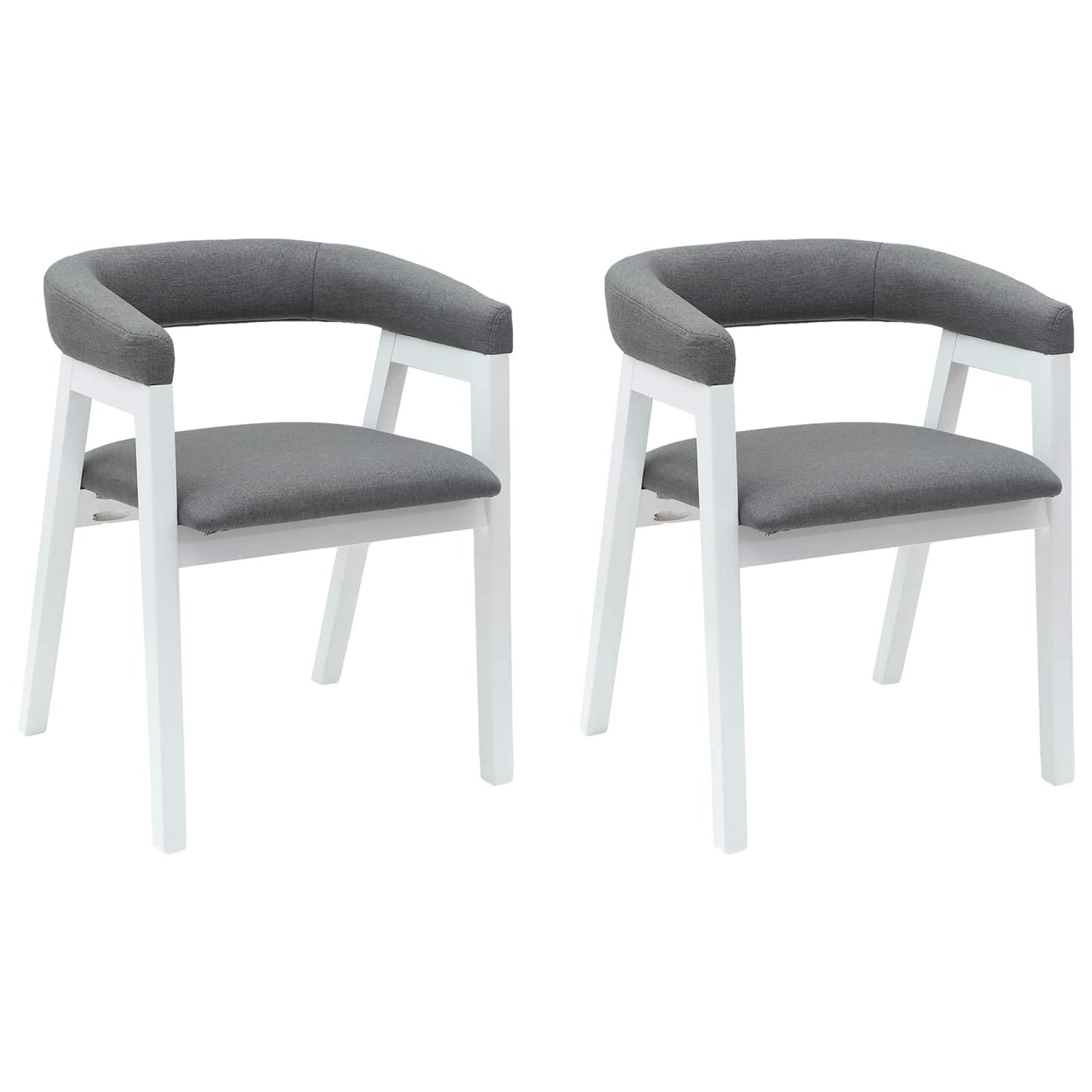 Spisestole 2 pcs Hvid 54 x 57 x 73 cm Massiv Gummitræ