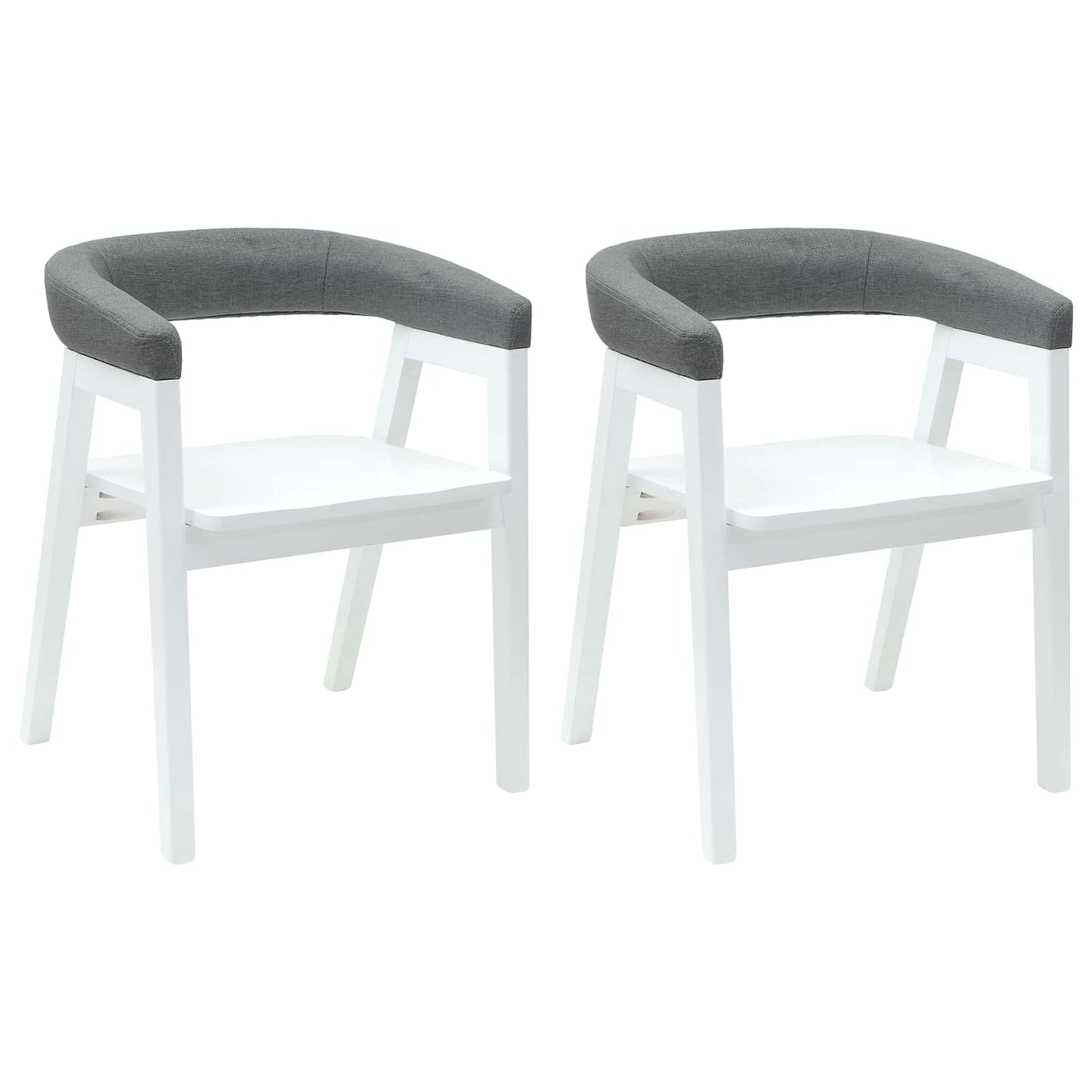 Spisestole 2 pcs Hvid 54 x 57 x 73 cm Massiv Gummitræ