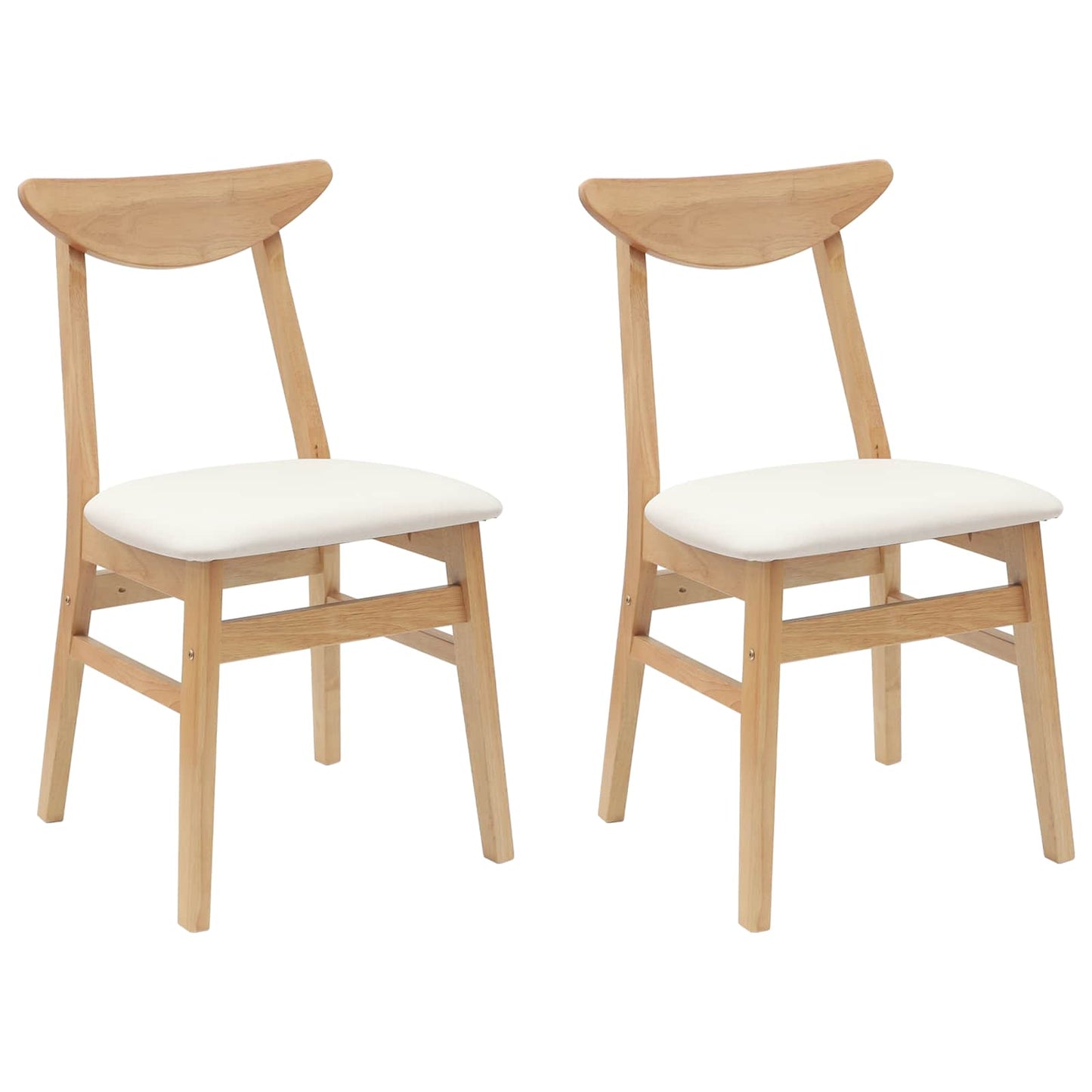 Spisestole 2 pcs Naturfarvet 42 x 47,5 x 81 cm Massiv Gummitræ
