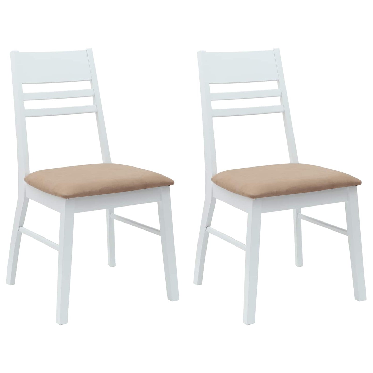 Spisestole 2 pcs Hvid 43 x 54 x 89 cm Massiv Gummitræ