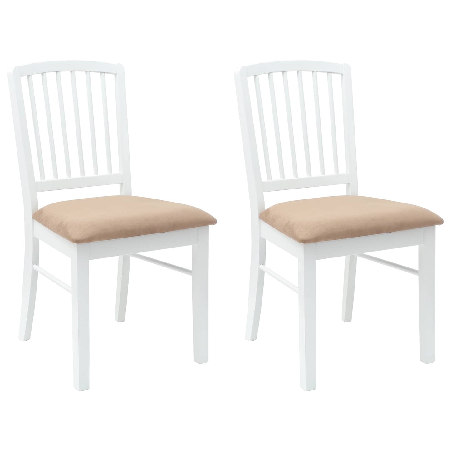 Spisestole 2 pcs Hvid 50 x 52,5 x 91 cm Massiv Gummitræ