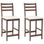 Spisestole 2 pcs Lys Brun 40 x 47,5 x 99,5 cm Massiv Gummitræ
