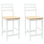 Spisestole 2 pcs Massiv Gummitræ Hvid 40 x 47,5 x 99,5 cm