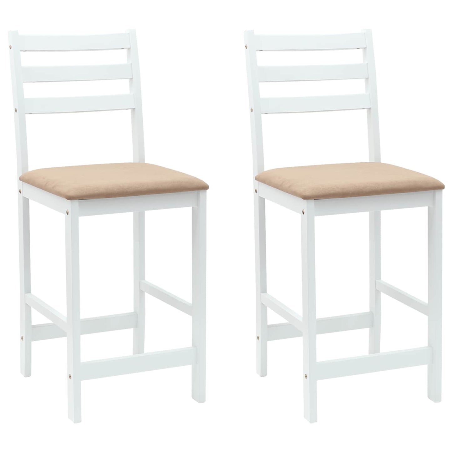 Spisestole 2 pcs Hvid 40 x 47,5 x 99,5 cm Massiv Gummitræ