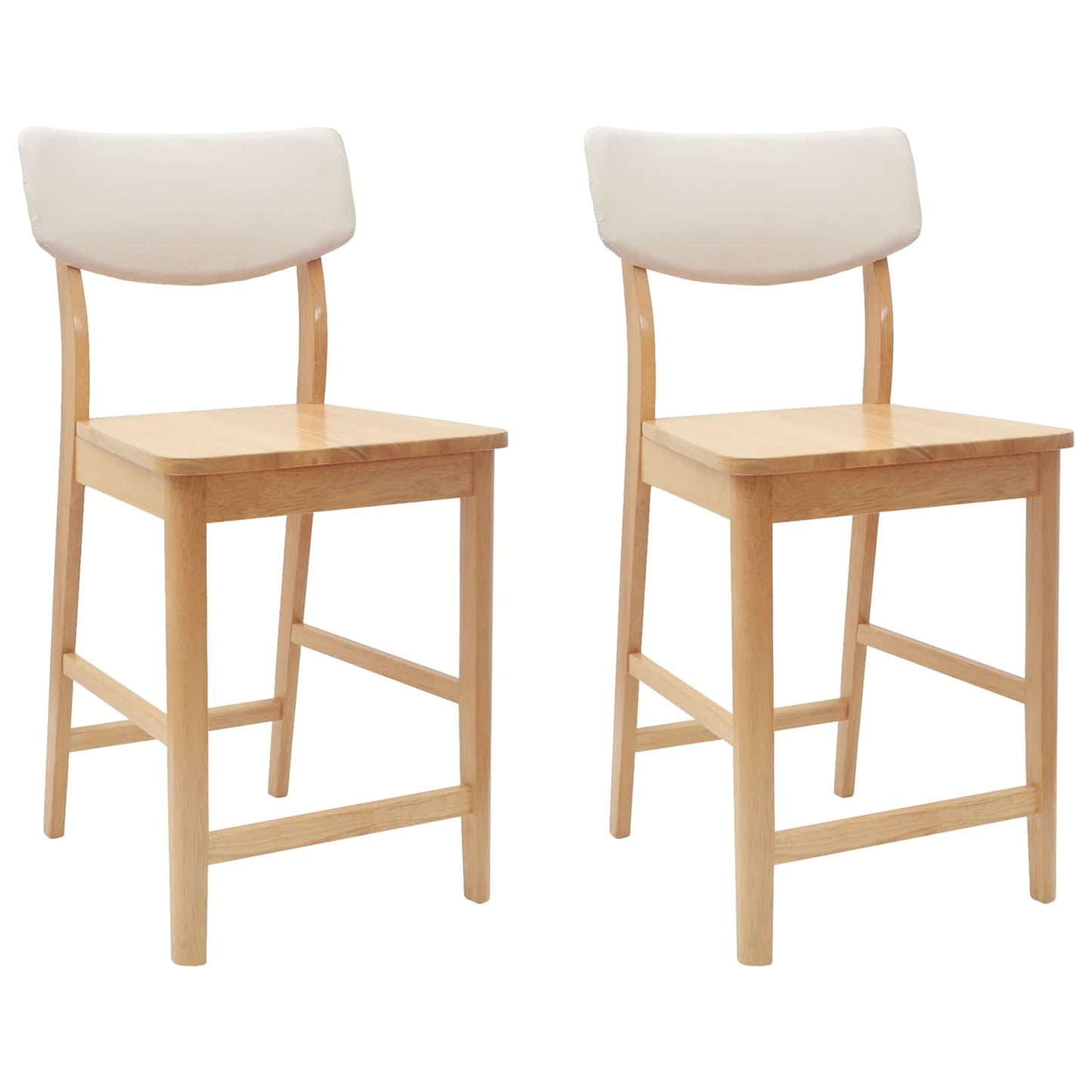 Spisestole 2 pcs Naturfarvet 48 x 49 x 95 cm Massiv Gummitræ
