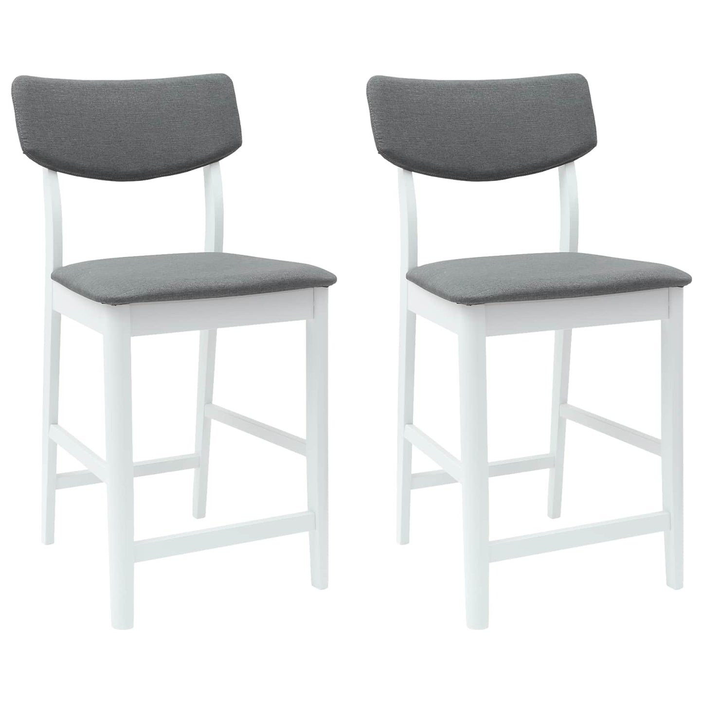 Spisestole 2 pcs Hvid 48 x 49 x 95 cm Massiv Gummitræ