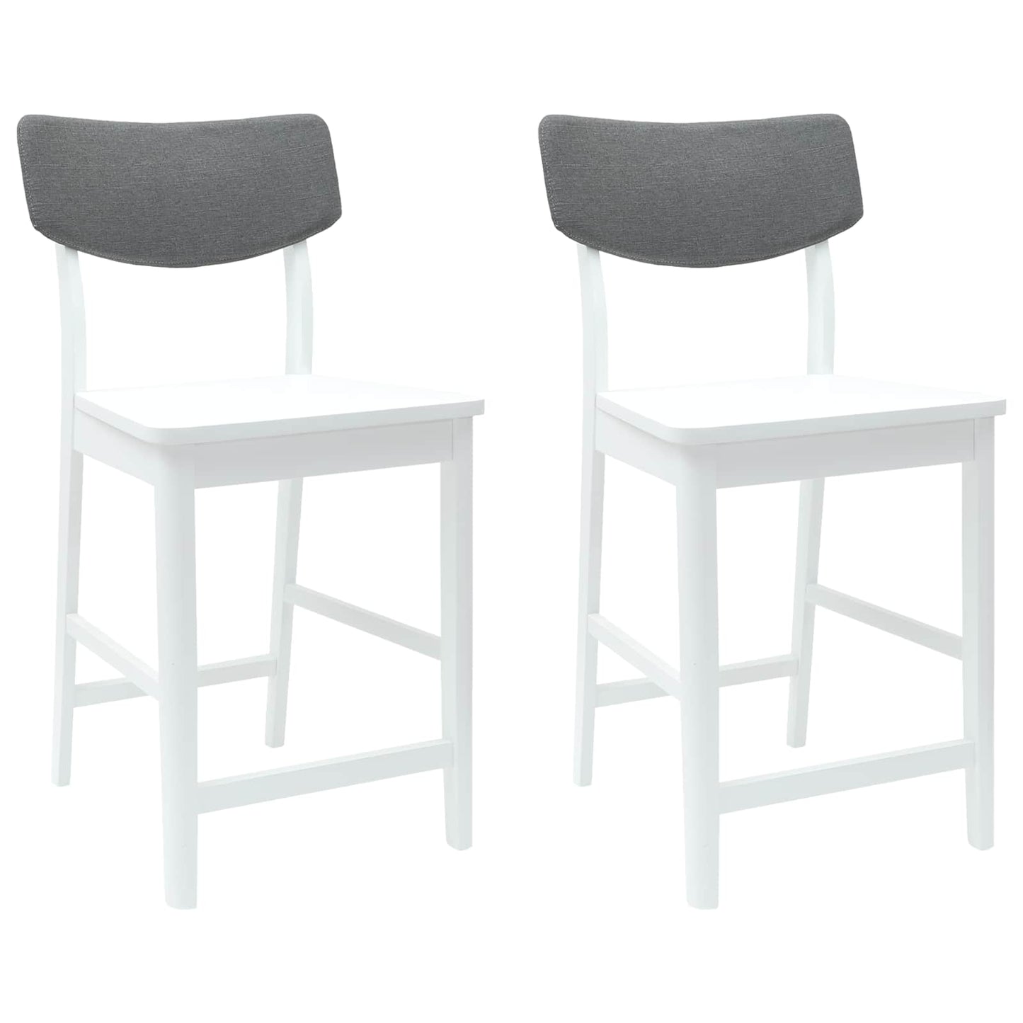 Spisestole 2 pcs Hvid 48 x 49 x 95 cm Massiv Gummitræ