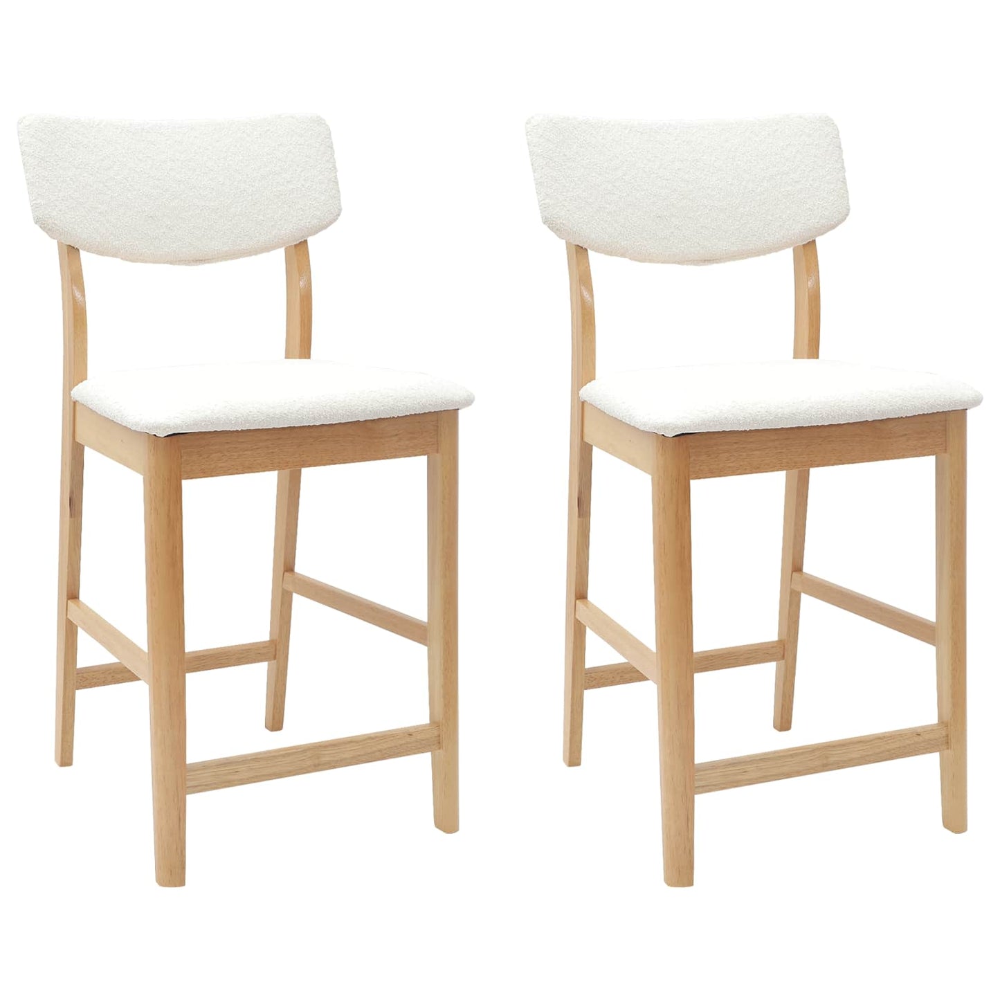 Spisestole 2 pcs Naturfarvet 48 x 49 x 95 cm Massiv Gummitræ