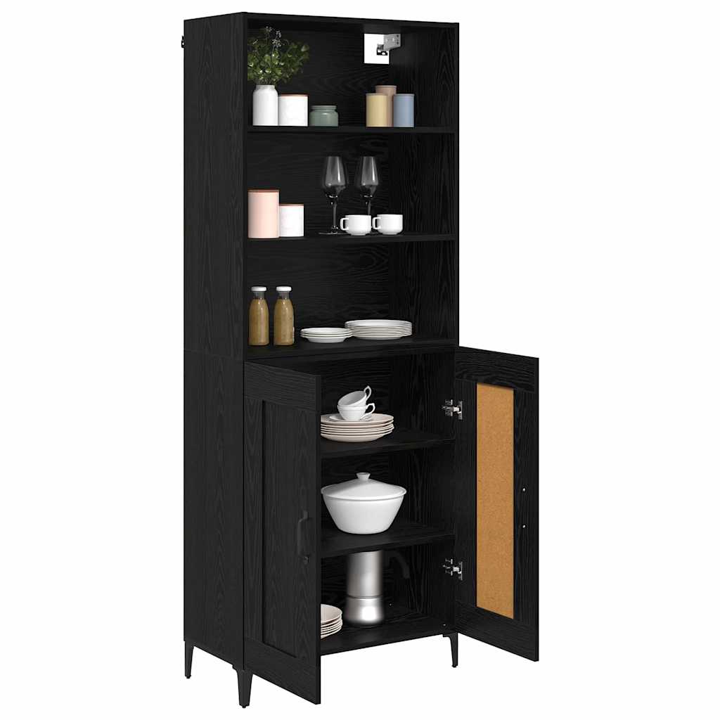 Highboard 2 pcs Sort eg Konstrueret træ