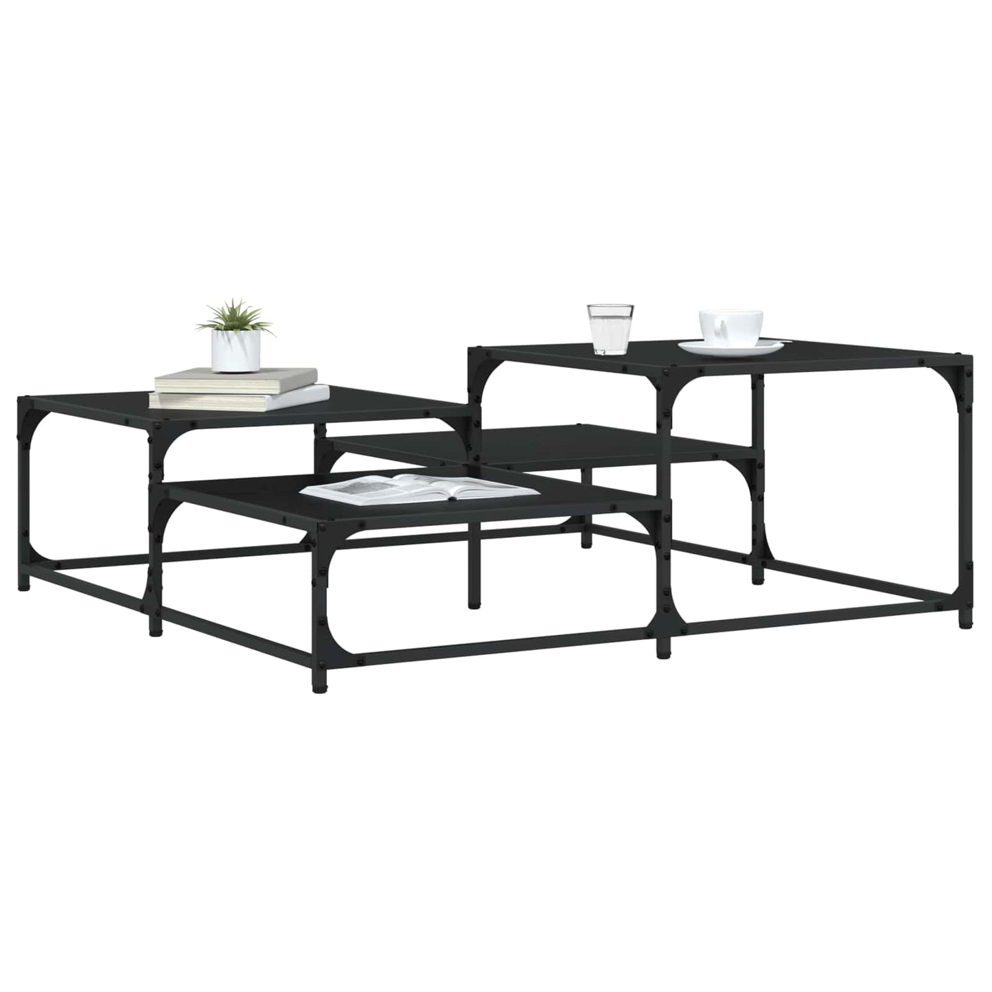 Sofabord Sort eg 107 x 107 x 40 cm Konstrueret træ
