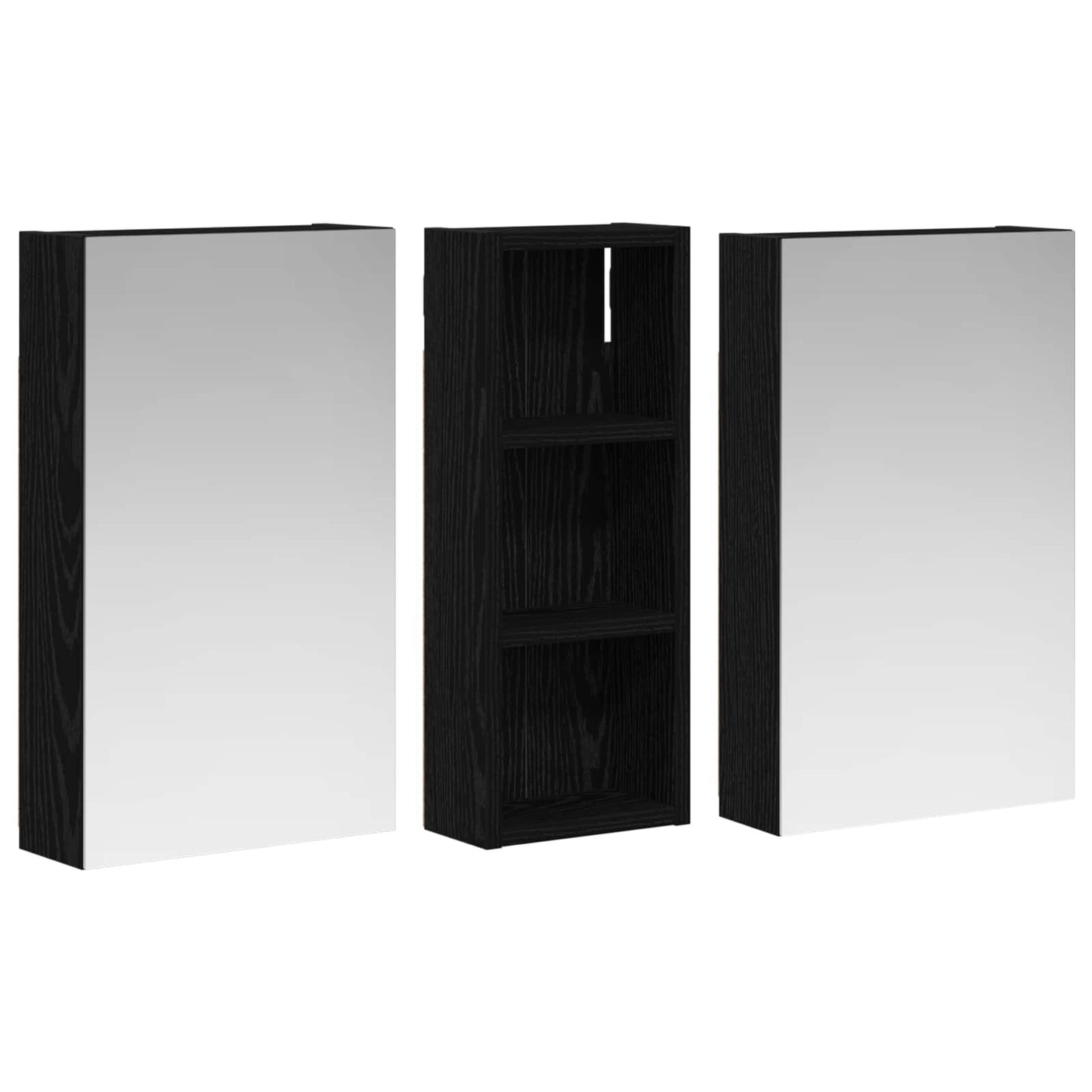 Badeværelsesskabsæt 3 stk. 80 x 10,5 x 50 cm Konstrueret træ