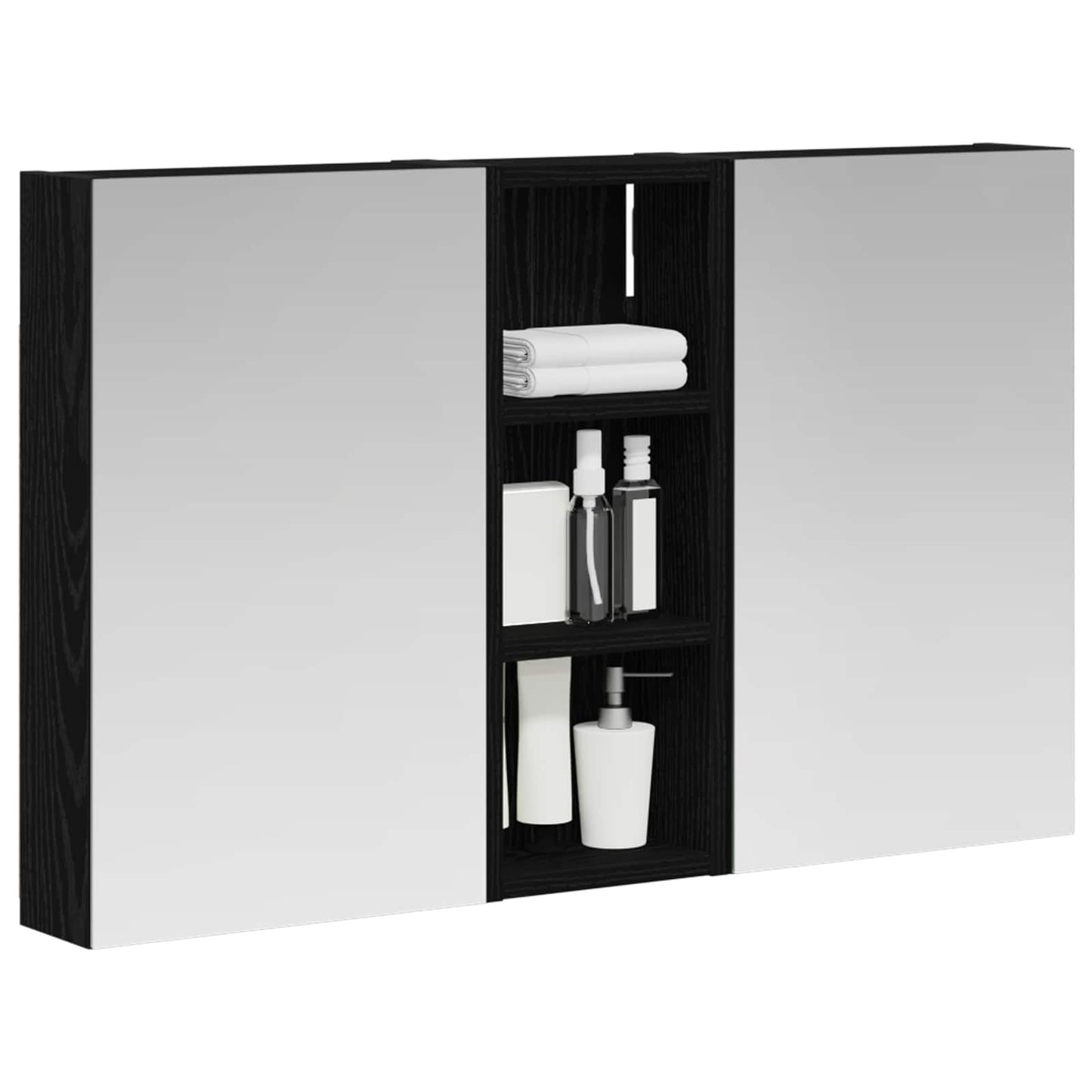 Badeværelsesskabsæt 3 stk. 80 x 10,5 x 50 cm Konstrueret træ