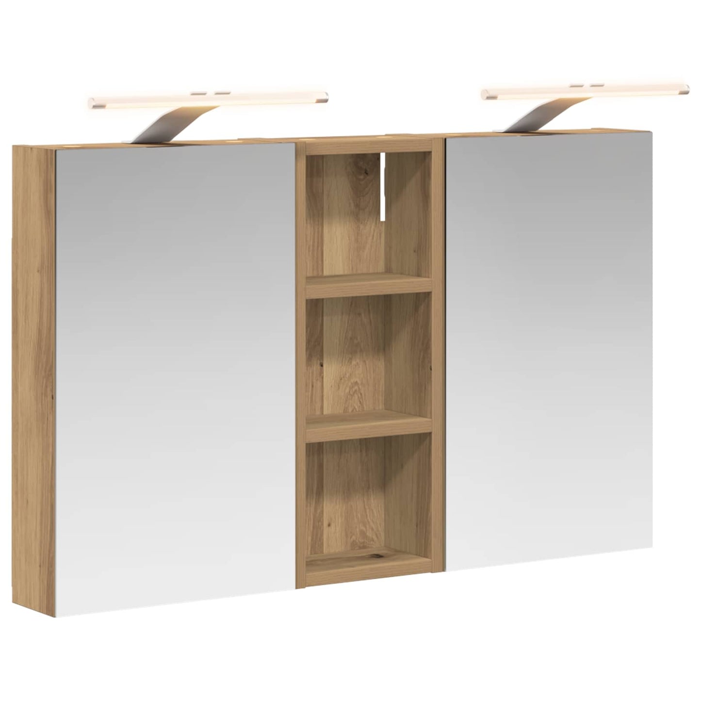 Badeværelsesskabsæt 3 stk. 80 x 10,5 x 50 cm Konstrueret træ