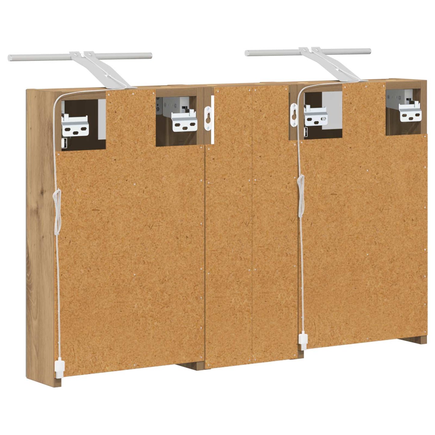 Badeværelsesskabsæt 3 stk. 80 x 10,5 x 50 cm Konstrueret træ